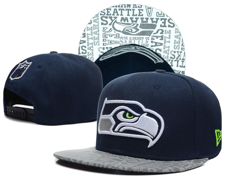 Seattle Seahawks 2014 Draft Reflective Blue Snapback Hat SD 0613